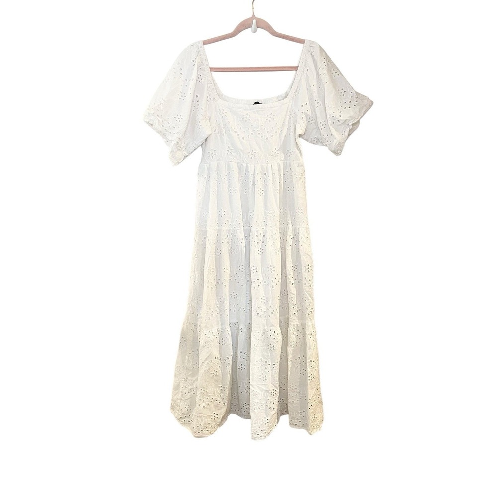 Meadow Rhodes Prairie Dress Size M Cottage Core Ditsy Country Eyelets Babydoll